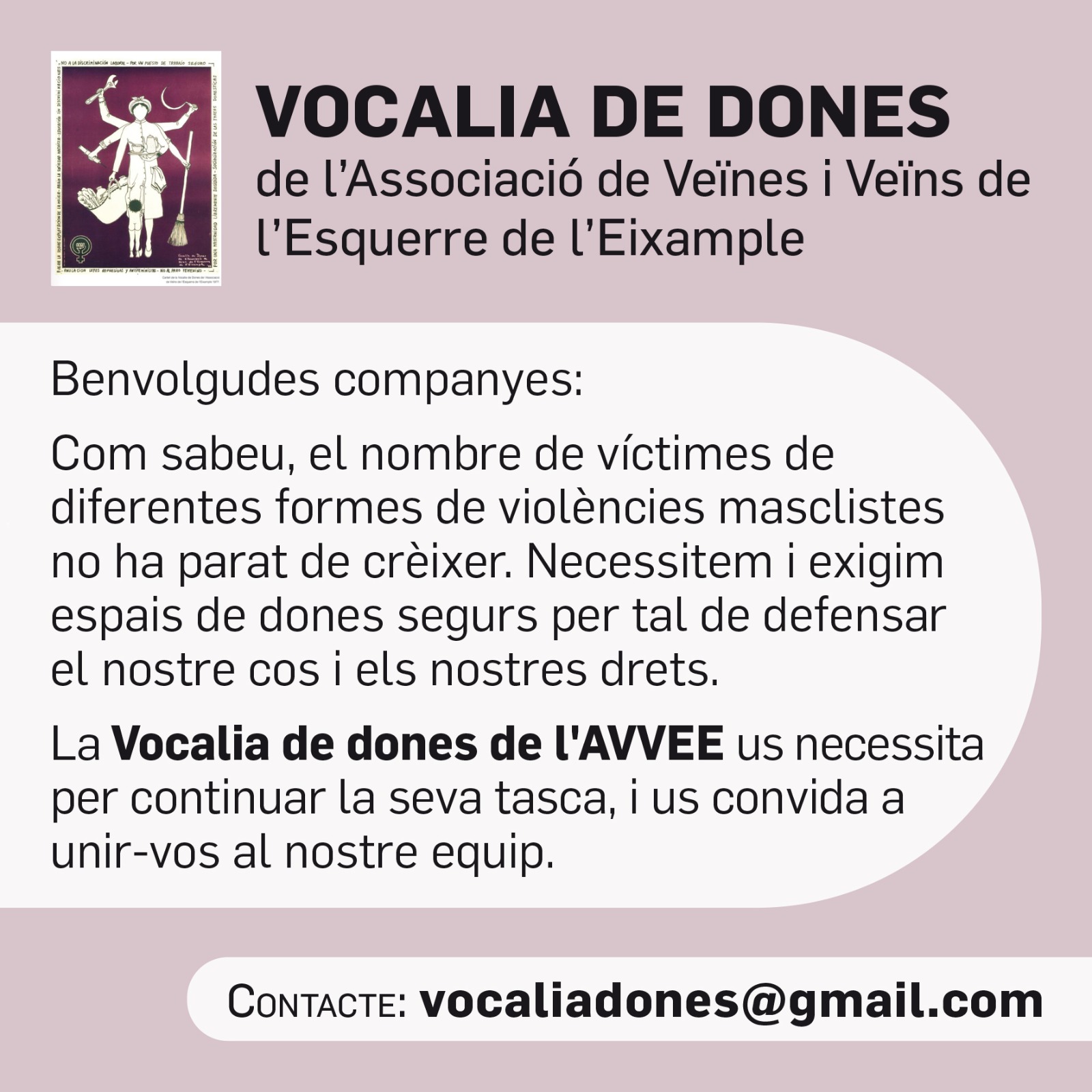 Benvinguda Vocalia de Dones